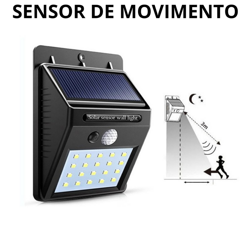 Painel de LED Solar com Sensor de movimento